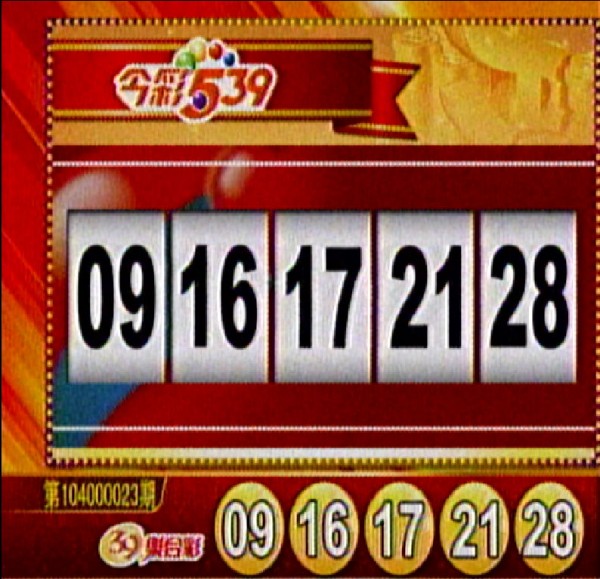 大樂透、今彩539等開獎獎號