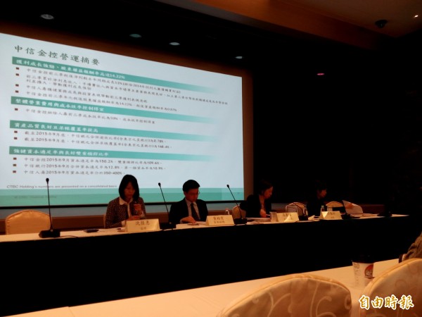 中信金前3季稅後盈餘249.46億元 EPS1.51元