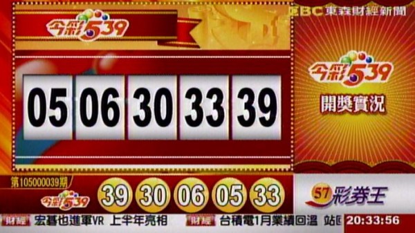 威力彩、今彩539開獎囉!