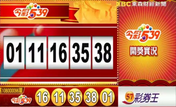 大福彩、今彩539 開獎囉!