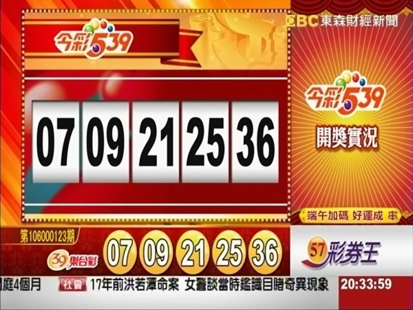 大福彩、今彩539 開獎囉!