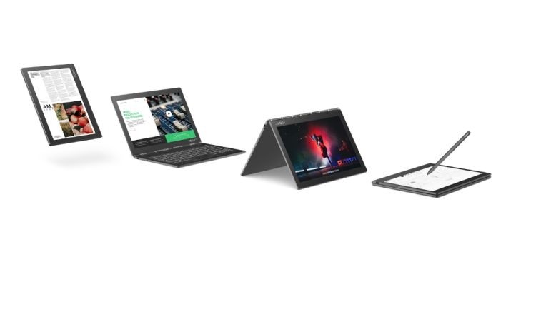 Yoga Book C930 是全球第一款採用 E Ink 電子墨水的雙螢幕筆記型電腦。（lenovo提供）