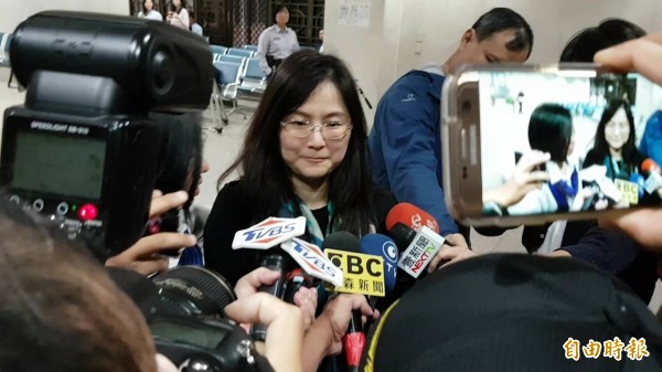 台北地檢署今天以被告身分傳喚呂安妮。（記者謝君臨攝）
