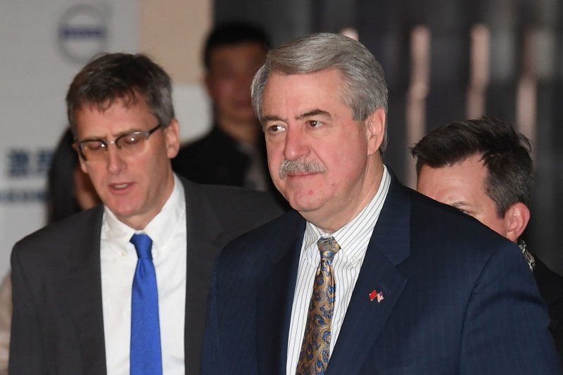 美中貿易談判於第三天結束,美貿易代表Ted McKinney表示「談判進展還不錯」。(法新社)