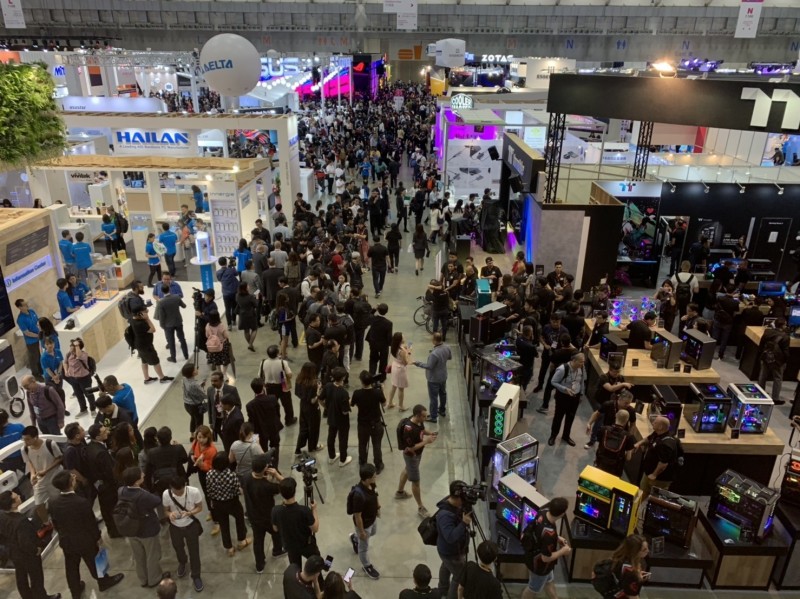 COMPUTEX 2019開幕,今年使用超過5500個攤位,較去年成長1成。(記者林菁樺攝)
