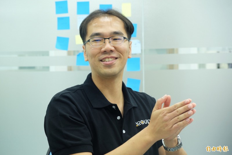 英霸聲學營運長簡伯翰。（記者胡志愷攝）