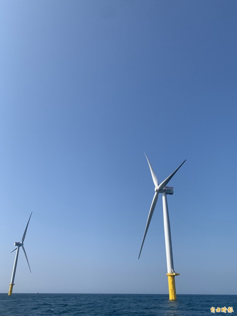 台灣首座離岸風場。（記者林菁樺攝）