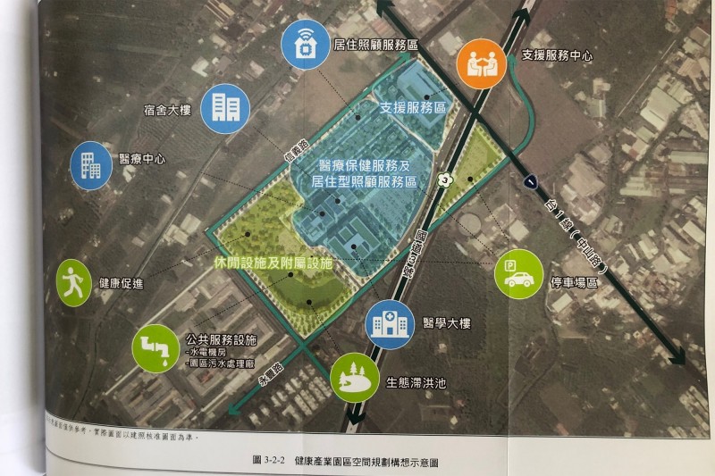 屏東健康產業園區空間規劃示意圖。（記者邱芷柔翻攝）