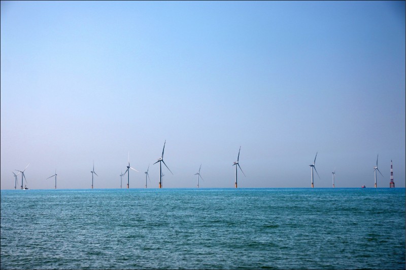 離岸風電開發商哥本哈根基礎建設基金(CIP)昨宣布投入區塊開發,並公布6處風場場址。圖為風場示意圖。(資料照)