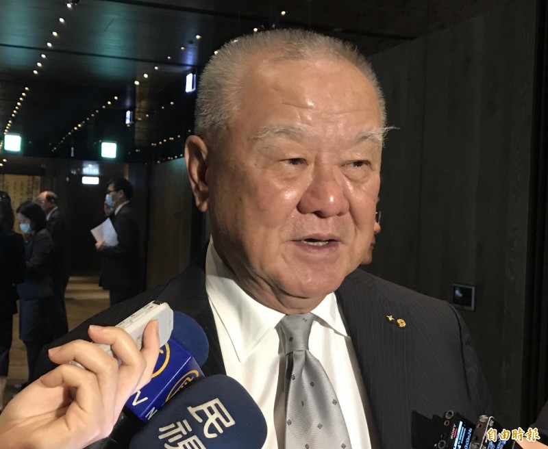 工商協進會理事長林伯豐談新台幣匯率。（記者李雅雯攝）