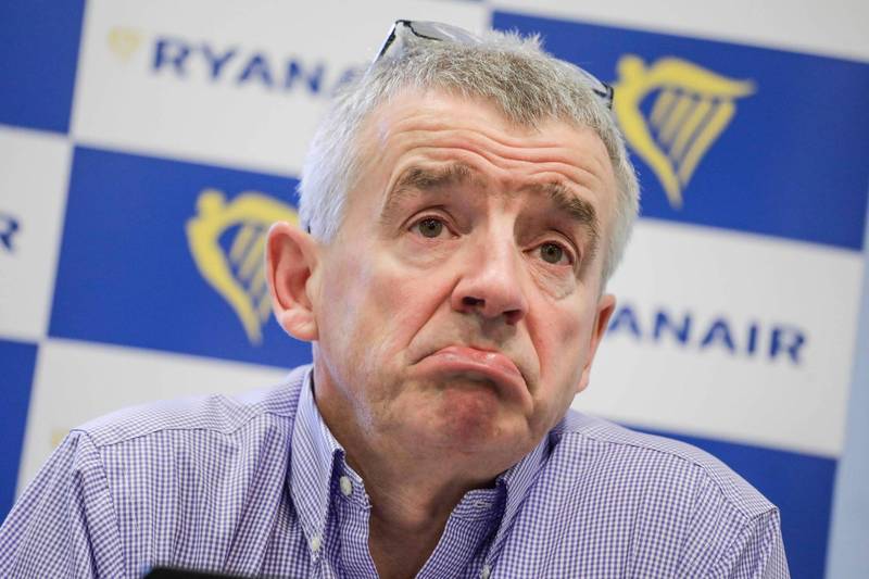 愛爾蘭瑞恩航空公司（Ryanair）的執行長Michael O'Leary。（示意圖，法新社）