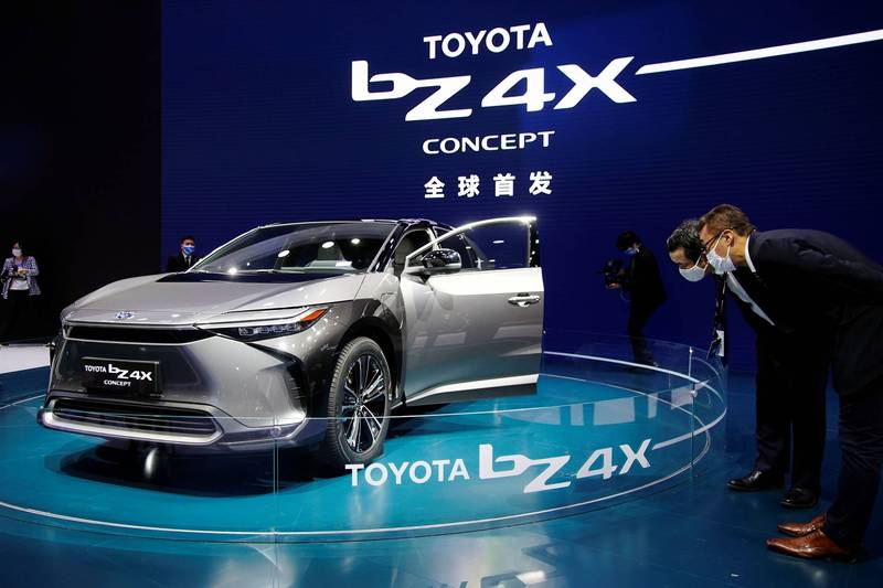 豐田汽車旗下概念車bZ4X。（路透）