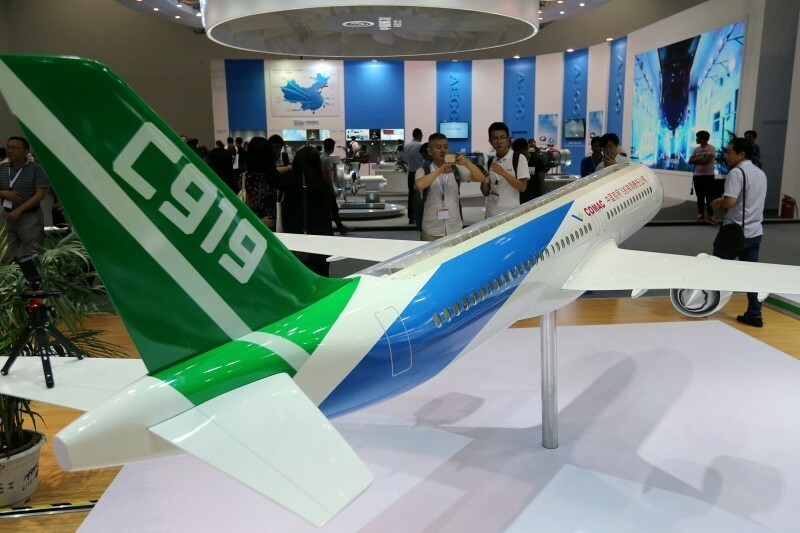 中國商用飛機公司（COMAC）希望藉由自製的C919噴射客機與美國波音和歐洲空中巴士抗衡。（路透）