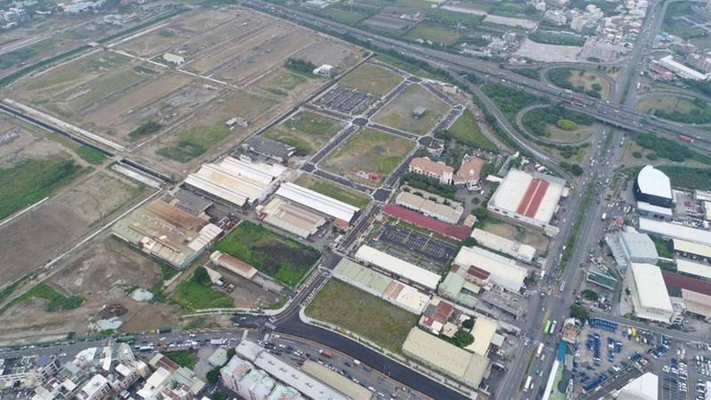 永康物流及轉運專區重劃區空拍圖。(台南市地政局提供)