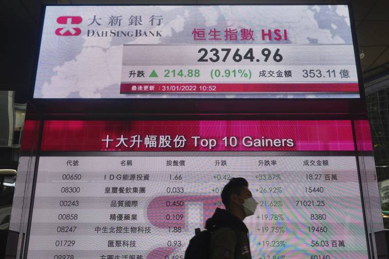 港股今日以紅盤封關,牛年表現卻相當遜色。(美聯社)