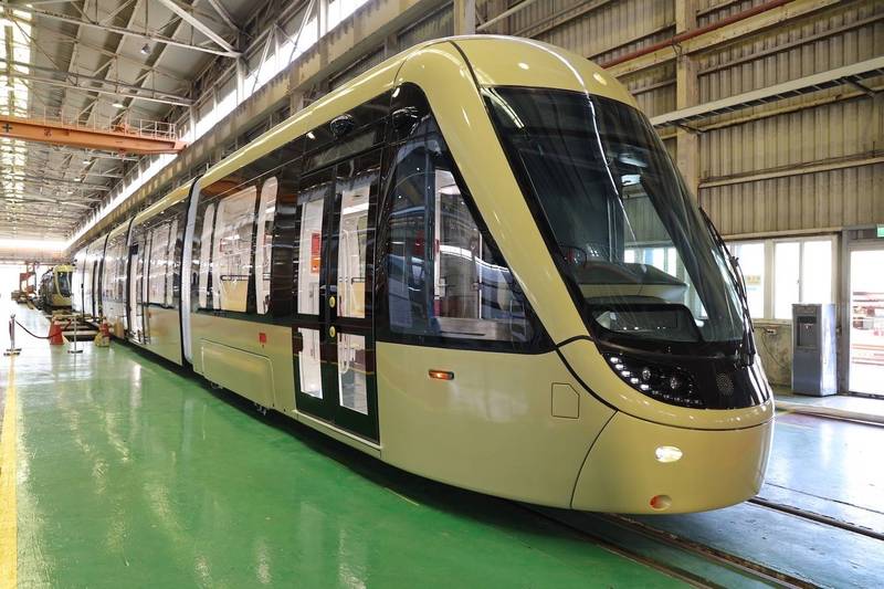 安坑輕軌列車。（中鋼提供）