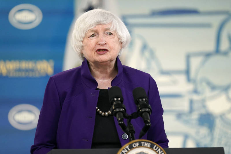 美國財政部長葉倫（Janet Yellen）。（美聯社）