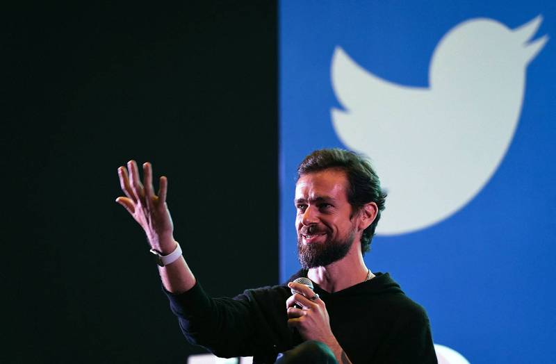 馬斯克持有推特9.1%股份成為最大股東。圖為推特原創辦人杜錫(Jack Dorsey)。(法新社)