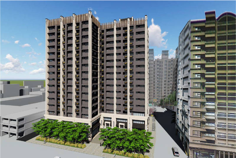 新北市中和秀山市場原址都更後，將新建1幢2棟地上16層、地下5層的住宅大樓，1至2樓規劃超級市場，並於3樓提供市民活動中心。（都更處提供）