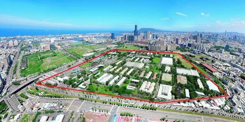205兵工廠遷建案（紅線圈起處）是亞洲新灣區最後一塊開發拼圖，未來將朝國際企業總部、區域金融商貿中心等方向開發。（立委賴瑞隆提供）