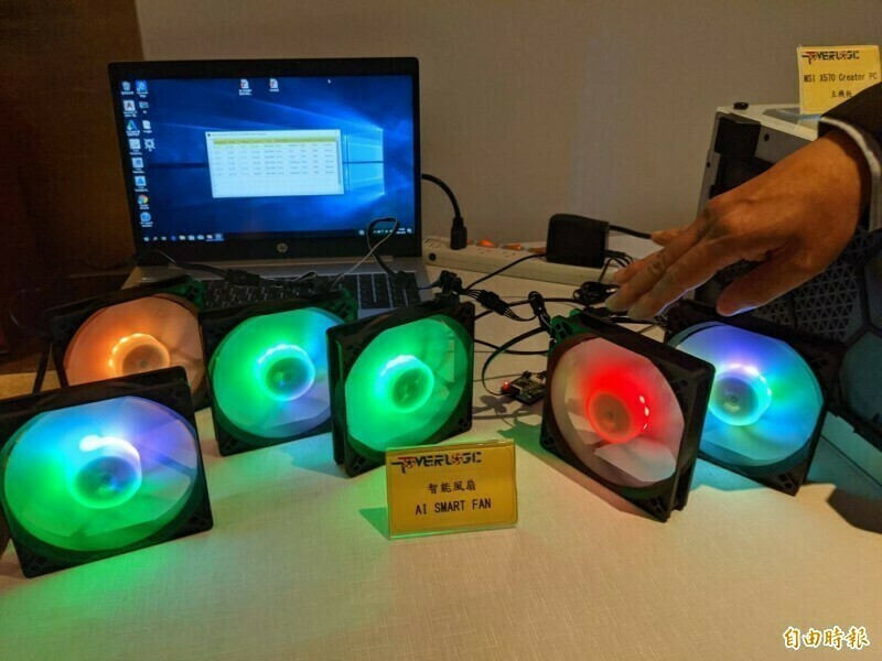 動力-KY 8月營收7222萬元，年減46.93%。圖為動力科技AI智慧風扇。（資料照）