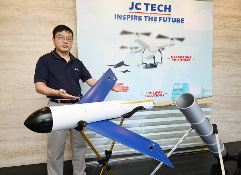 台廠仲碩科技開發可大量用於近岸作戰的「台版彈簧刀」飛魚無人機。（本報資料照）
