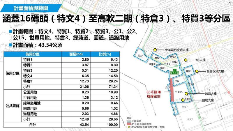 亞灣2.0都計變更範圍。（都發局提供）