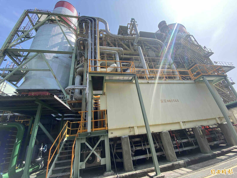 興達發電廠3號機廠將設置混氫渦輪機組。（記者黃旭磊攝）