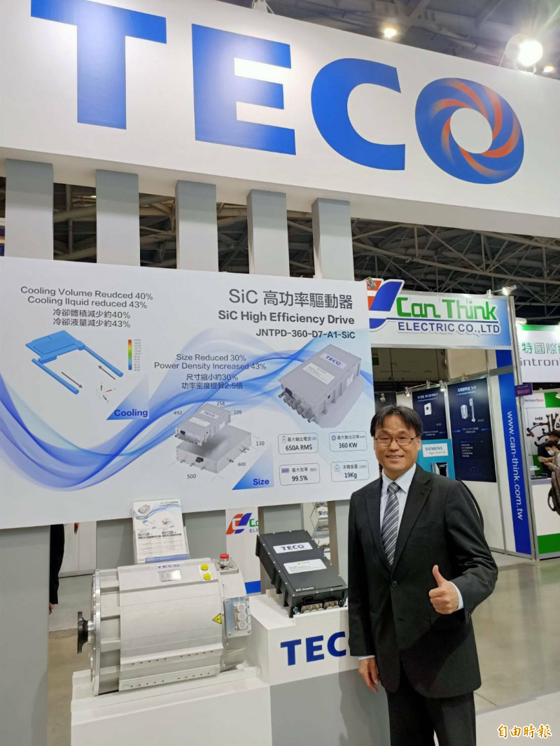 東元發表全台首款電動車用驅動器。圖為東元機電系統暨自動化事業群總經理高飛鳶。（記者黃皓宸攝）