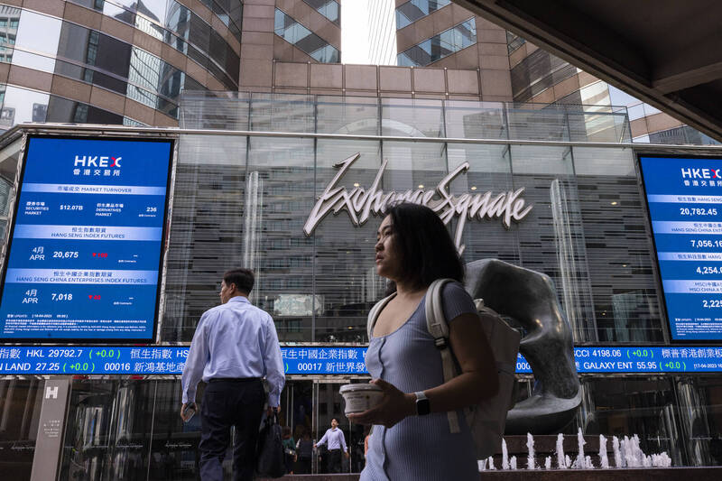 中國股票恆生中國企業指數本月下跌超過5%，成為彭博追踪的90多個全球股票指數中表現第2差的指數。（美聯社）