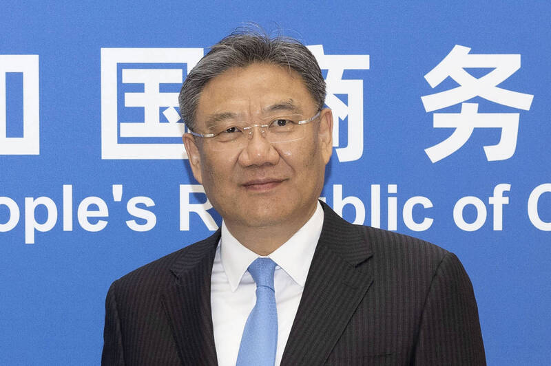 中國商務部長王文濤。(資料照,美聯社)