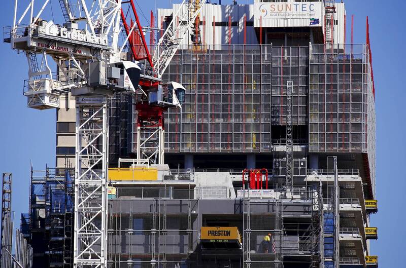 澳洲建築業破產率創10年新高。(路透)