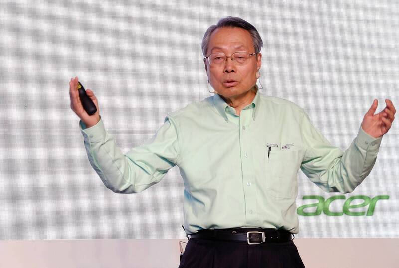宏碁創辦人施振榮評價緯創時曾表示，「宏碁的DNA，在緯創是最深厚的」。（法新社資料照）