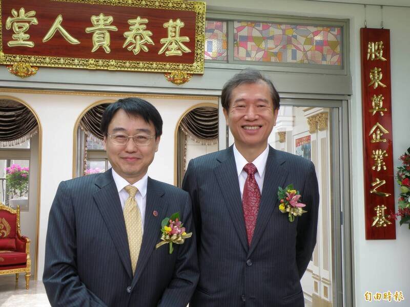 基泰建設董事長陳世銘（右）與總經理馮先勉（左）。（資料照）