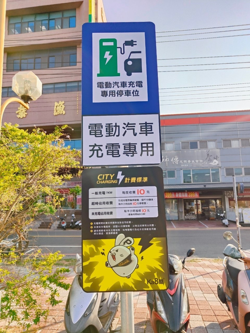 在全球減碳和提升環保意識的背景下，電動車需求預期將持續增長，設置公共充電樁成趨勢。（縣府提供）