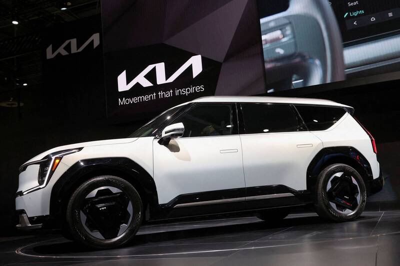 南韓現代汽車和起亞，2023年在美國電動車市場市佔攀升，僅次於特斯拉、超越福特、通用，成為美國第2大電動車製造商。（路透）