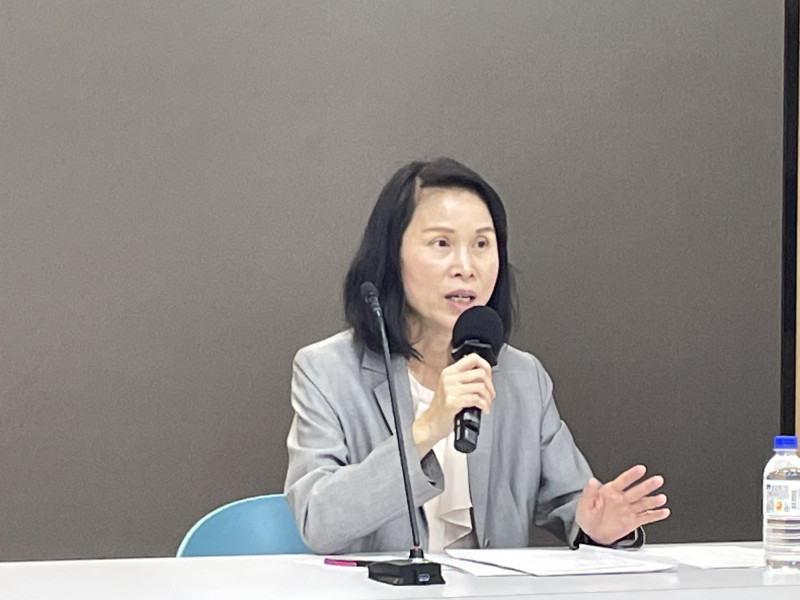 櫃買中心今日舉行例行記者會。圖為總經理李愛玲。（記者歐宇祥攝）