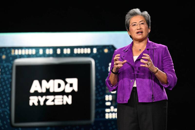 超微（AMD）執行長蘇姿丰暗示將在下一代產品採用三星3奈米製程技術。（法新社）