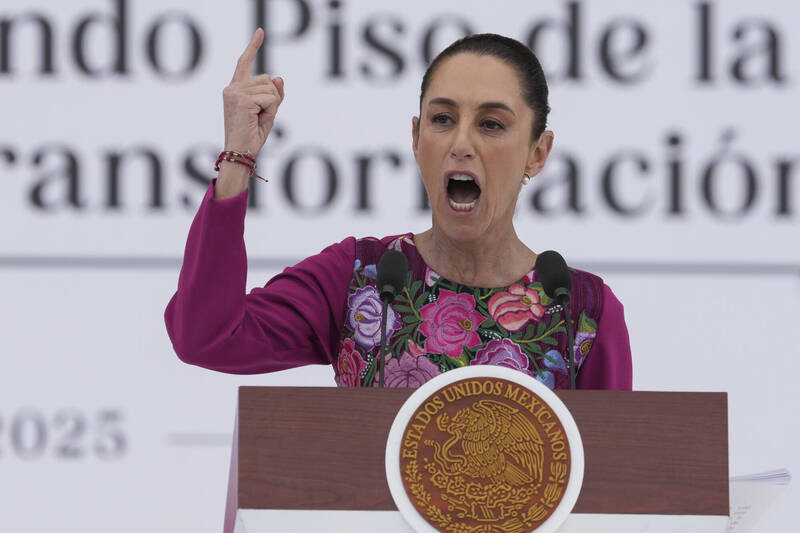 墨西哥總統薛恩鮑姆（Claudia Sheinbaum）下令對美國實施報復性關稅。（美聯社）