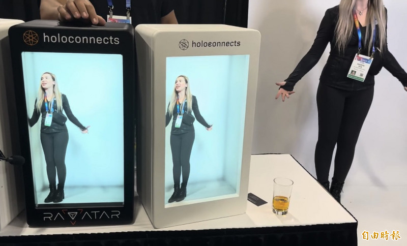 Holoconnect的全息投影盒Holobox。（記者徐子苓攝）