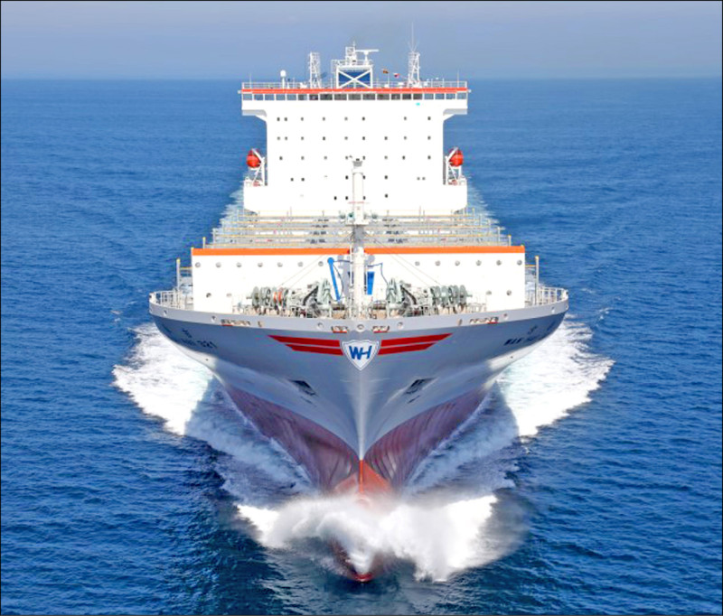 運價連4跌，四大主要航線運價皆下跌 。 （萬海提供）