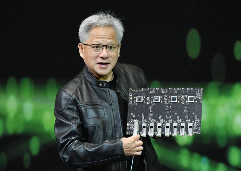 輝達創辦人暨執行長黃仁勳21日舉全球媒體問答會。（記者廖振輝攝）