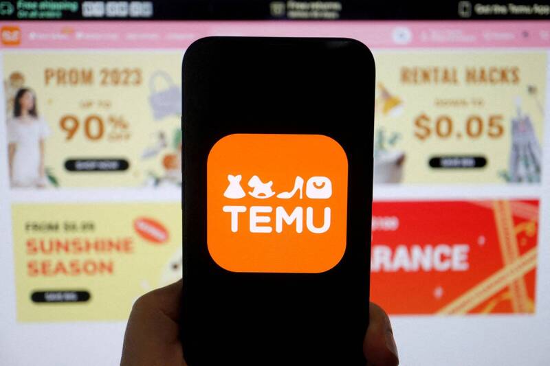 中國電商Temu母企業拼多多，今年第1季淨利潤下降47％至147.4億人民幣，主要是受到國內激烈競爭和全球貿易不穩定性影響。（路透）
