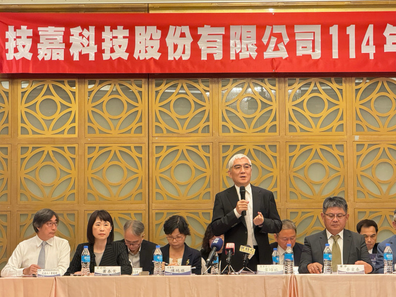 主機板與顯示卡大廠技嘉董事長葉培城今日主持股東會。（記者方韋傑攝）