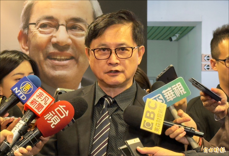 和碩董事長童子賢昨日以「川普二．○對產業的影響與因應之道」發表專題演說。（記者方韋傑攝）