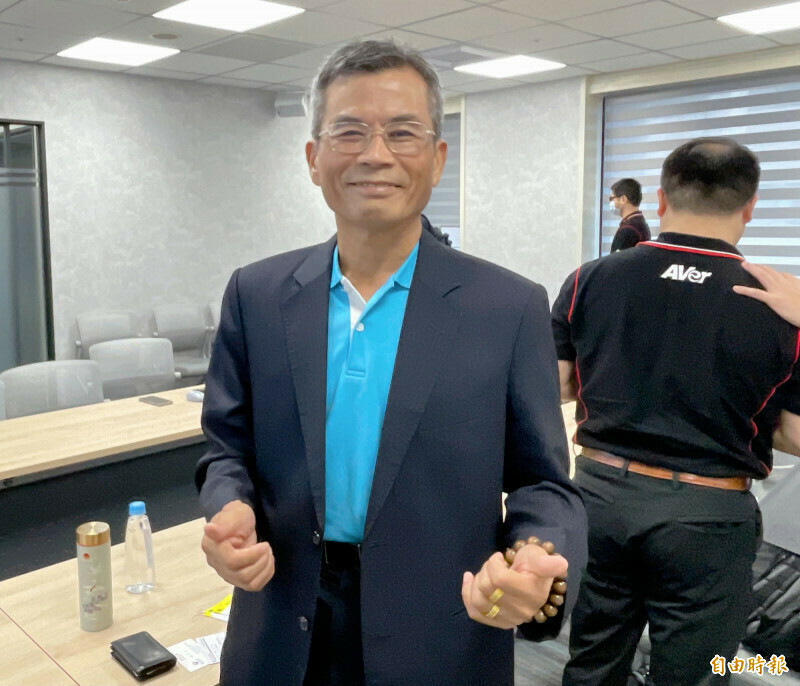 圓展上半年稅後虧損3868萬元。圖為董事長郭重松。（資料照）