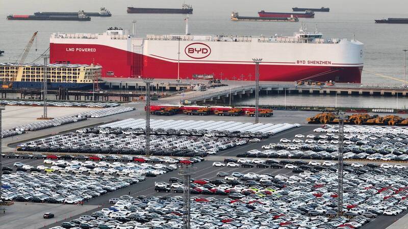 中國電動車產業海外投資首次超車國內。（歐新社資料照）