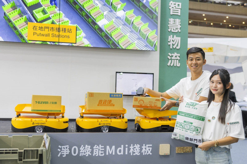 洲最大永續嘉年華今天於台北世貿一館登場,統一超商(2912)集結關係企業7-ELEVEN、星巴克、統一速達(黑貓宅急便)、統一資訊共同策展,以沉浸式展覽呈現超商通路如何攜手供應鏈實踐低碳生活,更首度公開零售通路新世代節能物流。(統一超商提供)