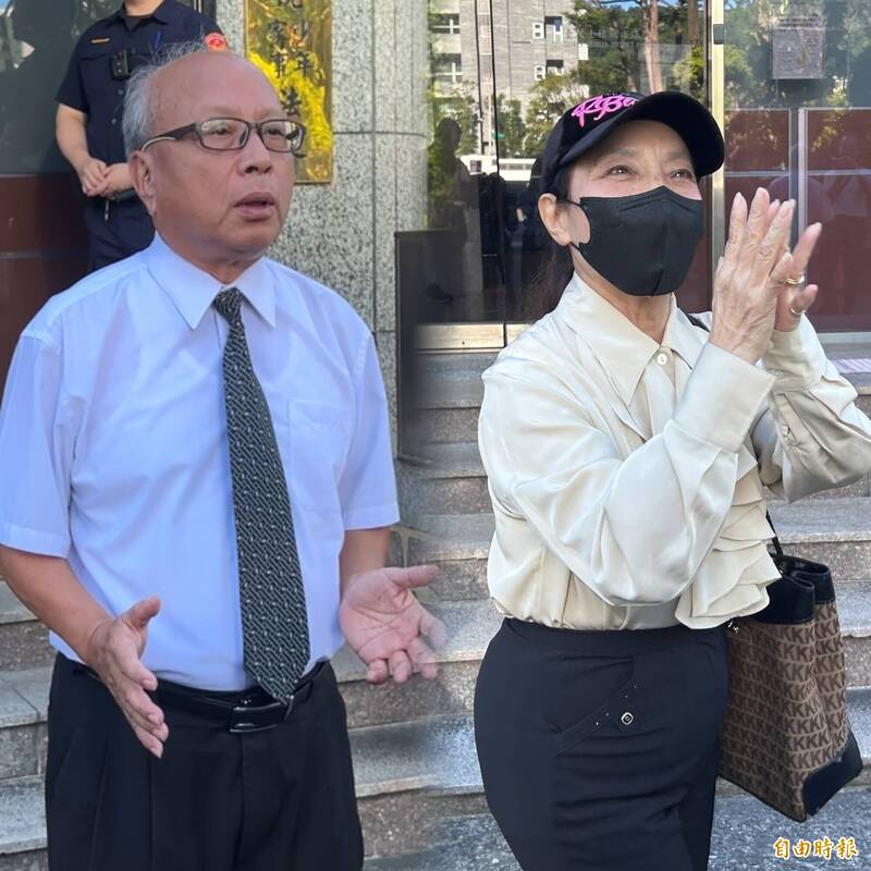 陳子婷方面認為應繼分金額應達67.2億元，但遭吳家拒絕；圖左為陳女委任律師陳明正，圖右為陳母。（記者劉詠韻攝）