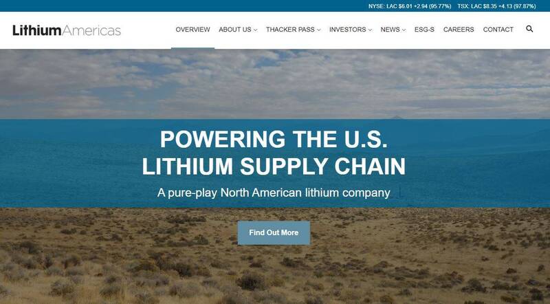 外媒報導,美國川普政府正在考慮入股加拿大礦業公司Lithium Americas。(圖擷取自Lithium Americas官網)